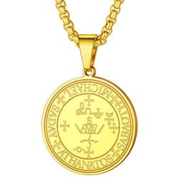 PROSTEEL Stainless Steel Archangel Pendant Necklace for Men Women, Protection Amulet Jewelry, Gold/Silver/Black Tone, 22inch-24inch Adjustable, Come Gift Box