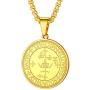 PROSTEEL Stainless Steel Archangel Pendant Necklace for Men Women, Protection Amulet Jewelry, Gold/Silver/Black Tone, 22inch-24inch Adjustable, Come Gift Box
