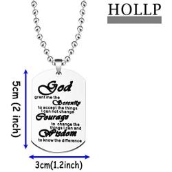 Religious Jewelry God Grant Me The Serenity Prayer Quote Dog Tag Keyring Christian Gift Inspirational Bracelet
