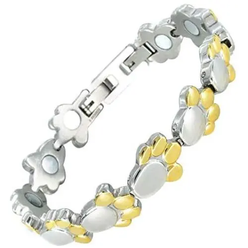 N+NITROLUBE Women Magnetic Therapy Bracelet Fashion Cute Dog Paw Stainless Steel Link Magnetic Jewelry for Women Gift (7.08 Inches) N+NITROLUBE Women Magnetic Therapy Bracelet Fashion Cute Dog Paw Stainless Steel Link Magnetic Jewelry for Women Gift (7.08 Inches)
