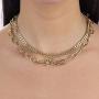 Paperclip Necklace,14K Gold Plated Oval Dainty Choker Chain Link Necklace for Women Girls