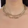 Paperclip Necklace,14K Gold Plated Oval Dainty Choker Chain Link Necklace for Women Girls