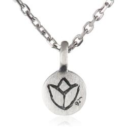 Satya Jewelry Sterling Silver Mini Lotus Necklace (18-Inch)
