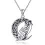 VENACOLY Owl Gifts for Owl Lovers Sterling Silver Owl Necklace Celtic Knot Owl On Moon Pendant Owl Jewelry for Women