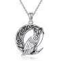 VENACOLY Owl Gifts for Owl Lovers Sterling Silver Owl Necklace Celtic Knot Owl On Moon Pendant Owl Jewelry for Women VENACOLY Owl Gifts for Owl Lovers Sterling Silver Owl Necklace Celtic Knot Owl On Moon Pendant Owl Jewelry for Women
