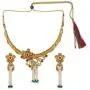 Efulgenz Indian Bollywood Gold Plated Crystal Kundan Rhinestone Faux Pearl Wedding Choker Collar Necklace Earrings Jewelry Set