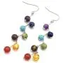 xinpeng Women 7 Chakra Natural Stones Gemstone Crystals Pendant Beads Yoga Reiki Healing Energy Balancing Necklace Copper Bracelets Dangle Hook Earrings Jewelry Set
