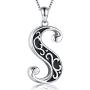 JZCOLOR 925 Sterling Silver Initial Letter Urn Necklace Human Ashes Holder Keepsake Memorial Pendant Heart Cremation Ashes Urn Necklace Jewelry Women Gifts