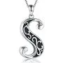 JZCOLOR 925 Sterling Silver Initial Letter Urn Necklace Human Ashes Holder Keepsake Memorial Pendant Heart Cremation Ashes Urn Necklace Jewelry Women Gifts