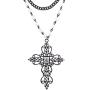 Lux Accessories Rosary Elegant Fancy Beaded Cross Necklace