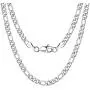 Subiceto 4MM Stainless Steel Figaro Chain Necklace for Men Women Flat Link Necklace 16/18 /20/22 /24 Inches