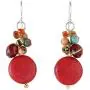 NOVICA Calcite .925 Sterling Silver Cluster Earrings, Red Circles NOVICA Calcite .925 Sterling Silver Cluster Earrings, Red Circles