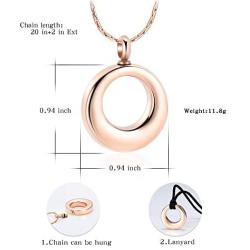 constantlife Cremation Jewelry Urn Necklace for Ashes Circle of Life Stainless Steel Memorial Pendant Multifunction Dual Use Keepsake