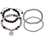 SPUNKYsoul Lotus New Beginnings Bracelet Hematite for Healing Stack Bracelet Set Collection