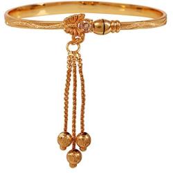 Touchstone New Indian Bollywood Brass Base Enchanting Look Finely Hand Crafted Work Enamel Meena Openable Free Size Bracelet in Gold Tone for Women.