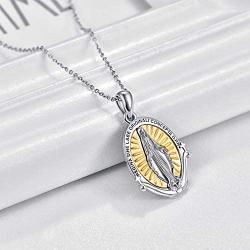 KINGWHYTE St Michael/St Christopher/Jesus Cross Necklace for Men Women The Archangel Protect Us 925 Sterling Silver 20''+2''