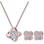 AMYJANE Bridal Jewelry Set for Women - Crystal Cubic Zirconia Love Knot Necklace Stud Earrings Elegant CZ Jewelry Set for Wedding Bride Bridesmaids Gift Set