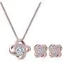 AMYJANE Bridal Jewelry Set for Women - Crystal Cubic Zirconia Love Knot Necklace Stud Earrings Elegant CZ Jewelry Set for Wedding Bride Bridesmaids Gift Set