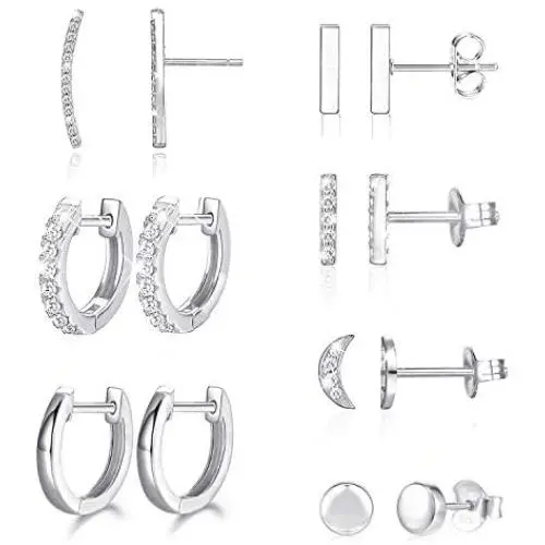 Earrings for Women Hoop Huggie Girls Ear Piercing Minimalist Cuff Mini Bar Dainty Stud Perfect for Gifting Rose Gold Plated AAA+ Cubic Zirconia Small Set 14pcs Earrings (14Pcs Set) Earrings for Women Hoop Huggie Girls Ear Piercing Minimalist Cuff Mini Bar Dainty Stud Perfect for Gifting Rose Gold Plated AAA+ Cubic Zirconia Small Set 14pcs Earrings (14Pcs Set)