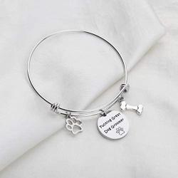 AKTAP Pet Groomer Gift Paw Print Charm Bracelet Fucking Greet Dog Groomer Bracelet Jewelry for Pet Lover Pet Rescue Gift for Veterinarian