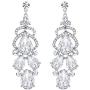 EVER FAITH Womens Austrian Crystal Stunning Bridal Wedding Teardrop Pierced Dangle Earrings