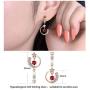MadeOne 18K gold plating 925 Sterling Silver Cubic Zirconia Asymmetric Moon and Star dangle drop earrings for women Jewelry Christmas gifts with Box Packing