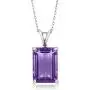 Gem Stone King Purple Amethyst 925 Sterling Silver Pendant Necklace 7.12 Ct Emerald Cut Gemstone Birthstone with 18 Inch Silver Chain Gem Stone King Purple Amethyst 925 Sterling Silver Pendant Necklace 7.12 Ct Emerald Cut Gemstone Birthstone with 18 Inch Silver Chain