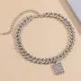 Ingemark Sparkly Initial E Necklace Rhinestone Cuban Link Chain Choker Necklace for Women Girls Ingemark Sparkly Initial E Necklace Rhinestone Cuban Link Chain Choker Necklace for Women Girls