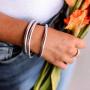MJartoria Glitter Jelly Bangles Bracelets Set Glitter Filled Jelly Silicone Bracelets for Women Girls