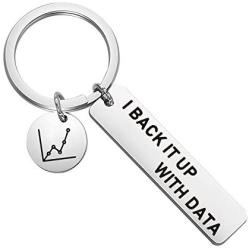 CENWA Data Scientist Gift Data Engineer Gift Data Analyst Jewelry I Back It Up with Data Keychain