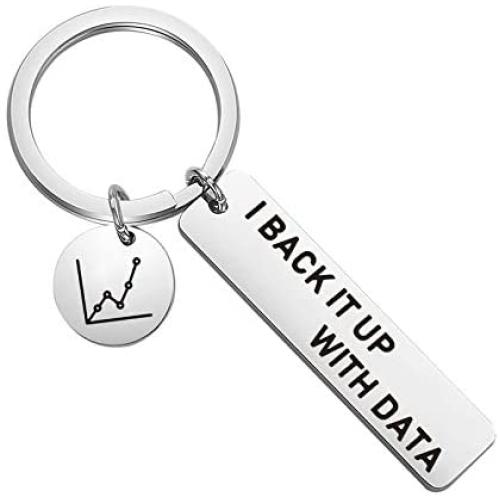 CENWA Data Scientist Gift Data Engineer Gift Data Analyst Jewelry I Back It Up with Data Keychain