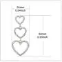 RareLove Bling CZ Crystal Interlocking Three Heart Hollow Dangle Stud Piercing Earrings For Women Girls Silver Plated Alloy Valentines Gift For Her RareLove Bling CZ Crystal Interlocking Three Heart Hollow Dangle Stud Piercing Earrings For Women Girls Silver Plated Alloy Valentines Gift For Her