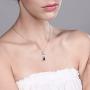 Gem Stone King 925 Sterling Silver Sapphire Dust Hourglass Pendant Necklace 0.75 Cttw Gemstone Birthstone with 18 Inch Silver Chain