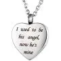Valyria Heart Cremation Urn Necklace Memorial Keepsake Jewelry - Engraved I Used to be his Angel, Now Hes Mine Valyria Heart Cremation Urn Necklace Memorial Keepsake Jewelry - Engraved I Used to be his Angel, Now Hes Mine
