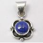 SilverStarJewel 925 Sterling Silver 7 x 7 mm Lapis Lazuli Pendant 2.3 cm Handmade Gift