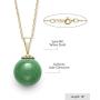 14K Yellow Gold Natural Jade Pendant Necklace and Stud Earring Set