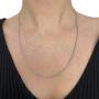 Newborn Jewellery 925 Sterling Silver Durable Italian Rope Chain Necklace Rhodium Plated 1.3mm (15.7''-21.7'')