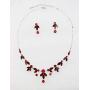 Faship Gorgeous Rhinestone Crystal Floral Necklace Earrings Set