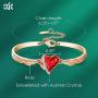 CDE Bracelet for Women Embellished with Crystals Bangle Bracelets 18K Rose Gold Plated Cuff Christmas Jewelry for Gift
