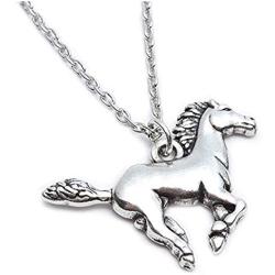 Silver Horse Gifts for Girl Teen Kids Necklace Stainless Steel Necklace Horse Jewelry for Women Gift 18''+2''