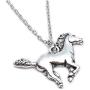Silver Horse Gifts for Girl Teen Kids Necklace Stainless Steel Necklace Horse Jewelry for Women Gift 18''+2''