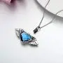 AOBOCO Angel Wing with Heart Urn Necklace for Ashes Sterling Silver Hold You in My Heart Cremation Memorial Keepsake Pendant with Heart Crystal AOBOCO Angel Wing with Heart Urn Necklace for Ashes Sterling Silver Hold You in My Heart Cremation Memorial Keepsake Pendant with Heart Crystal
