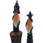 St Patricks Day Earrings for Women - Green & Orange Faux Leather Danglers - Green Irish Earrings - Green Day Jewelry - St Pattys Day Jewelry [SET OF 2]