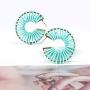 Statement Raffia Earrings Hoop Geometric Beaded Handmade Colorful Bohemian Dangle Earrings for Women Girls