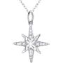 925 sterling Silver Cubic Zirconia Star Pendant Necklace for Women Girls