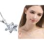 SUNCHIO Necklace for Women, 925 Sterling Silver Cubic Zirconia Diamond Snowflake Pendant Women Necklace，Gift for Women Anniversary