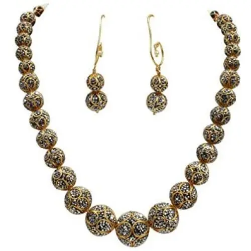 Babosa Sakhi Antique Necklace Set Black Oxidised Victorian Precious Work Ethnic Traditional Party Wear Jewelry Set SRN