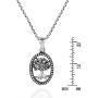 AeraVida Thriving Tree of Life Oval Frame .925 Sterling Silver Jewelry Set