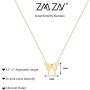 ZMZY Dainty Butterfly Necklace for Women Simple Tiny Charm Pendant Necklaces Personalized 14k Gold Filled Necklace Jewelry