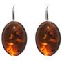 Amber Sterling Silver 925 Oval Classic Love Earrings